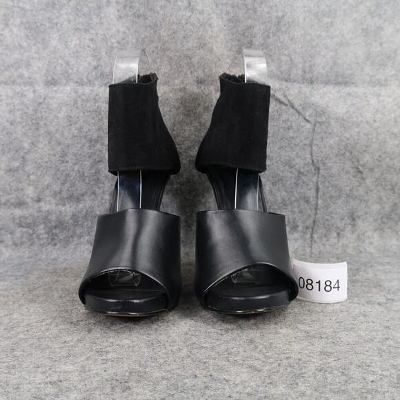 Apt 9 Shoes Womens 7 Pump Stiletto Ankle Strap Open Toe Fashion Formal Black Zip - Picture 4 of 14